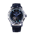 Blue with leather strap