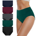 Dark blue + dark red + dark gray + dark green + black