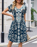 Blue Boho Print