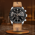 Silver Black (Leather Strap)