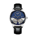 Leather Silver Blue